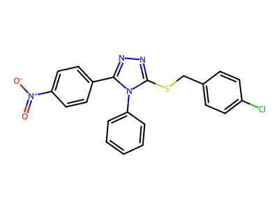 3-((4-Chlorobenzyl)thio)-5-(4-nitrophenyl)-4-phenyl-4H-1,2,4-triazole structure