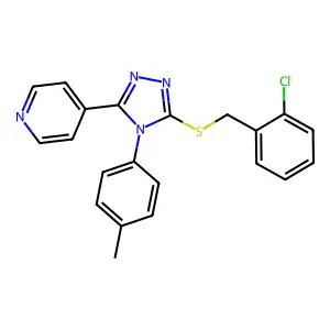 4-{5-[(2-chlorobenzyl)sulfanyl]-4-(4-methylphenyl)-4H-1,2,4-triazol-3-yl}pyridine structure
