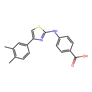 4-{[4-(3,4-Dimethylphenyl)-1,3-thiazol-2-yl]amino}benzoic acid structure