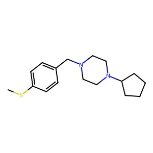 1-Cyclopentyl-4-[4-(methylsulfanyl)benzyl]piperazine structure