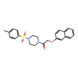 2-{4-[(4-Methylphenyl)sulfonyl]-1-piperazinyl}-2-oxoethyl 2-naphthyl ether structure