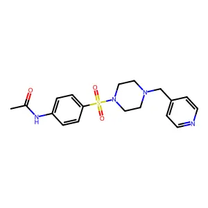 N-(4-{[4-(4-pyridylmethyl)piperazino]sulfonyl}phenyl)acetamide structure