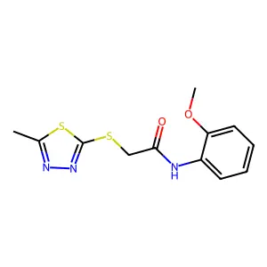 N-(2-methoxyphenyl)-2-[(5-methyl-1,3,4-thiadiazol-2-yl)sulfanyl]acetamide structure