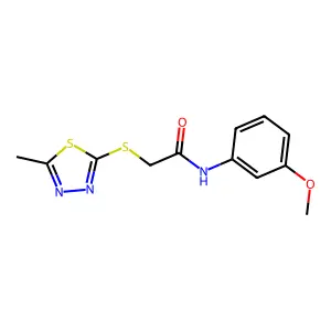 N-(3-methoxyphenyl)-2-[(5-methyl-1,3,4-thiadiazol-2-yl)sulfanyl]acetamide structure