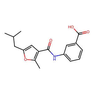 3-[[[2-Methyl-5-(2-methylpropyl)-3-furanyl]carbonyl]amino]benzoic acid structure