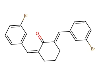 Cyclohexanone, 2,6-bis[(3-bromophenyl)methylene]- structure