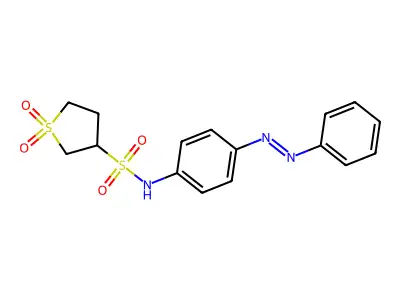 3-Thiophenesulfonamide, tetrahydro-N-[4-(2-phenyldiazenyl)phenyl]-, 1,1-dioxide structure