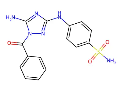 4-((5-Amino-1-benzoyl-1H-1,2,4-triazol-3-yl)amino)benzenesulfonamide structure