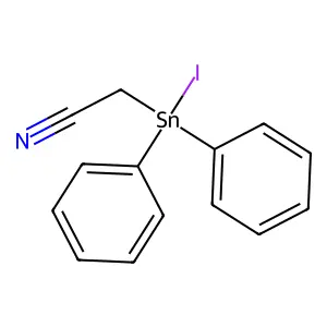 Acetonitrile, (iododiphenylstannyl)- structure