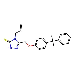 4-allyl-5-{[4-(1-methyl-1-phenylethyl)phenoxy]methyl}-4H-1,2,4-triazole-3-thiol structure
