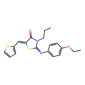 2-[(4-Ethoxyphenyl)imino]-3-propyl-5-(2-thienylmethylene)-1,3-thiazolidin-4-one structure