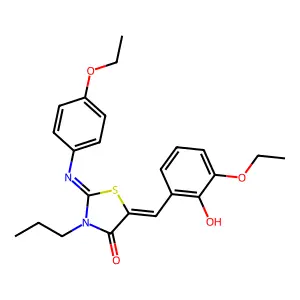 5-(3-ethoxy-2-hydroxybenzylidene)-2-[(4-ethoxyphenyl)imino]-3-propyl-1,3-thiazolidin-4-one structure
