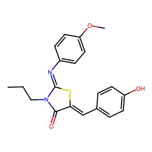 5-(4-hydroxybenzylidene)-2-[(4-methoxyphenyl)imino]-3-propyl-1,3-thiazolidin-4-one structure