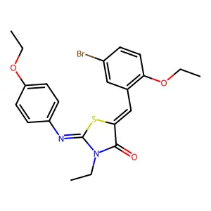 5-(5-bromo-2-ethoxybenzylidene)-2-[(4-ethoxyphenyl)imino]-3-ethyl-1,3-thiazolidin-4-one structure