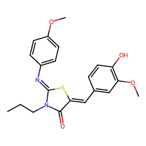 5-(4-hydroxy-3-methoxybenzylidene)-2-[(4-methoxyphenyl)imino]-3-propyl-1,3-thiazolidin-4-one structure