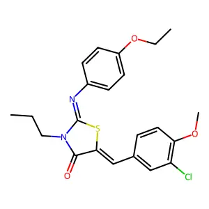 5-(3-chloro-4-methoxybenzylidene)-2-[(4-ethoxyphenyl)imino]-3-propyl-1,3-thiazolidin-4-one structure