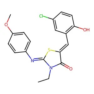 5-(5-chloro-2-hydroxybenzylidene)-3-ethyl-2-[(4-methoxyphenyl)imino]-1,3-thiazolidin-4-one structure