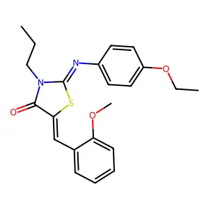2-[(4-ethoxyphenyl)imino]-5-(2-methoxybenzylidene)-3-propyl-1,3-thiazolidin-4-one structure
