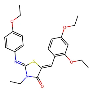 5-(2,4-diethoxybenzylidene)-2-[(4-ethoxyphenyl)imino]-3-ethyl-1,3-thiazolidin-4-one structure