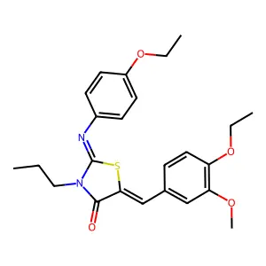 5-(4-ethoxy-3-methoxybenzylidene)-2-[(4-ethoxyphenyl)imino]-3-propyl-1,3-thiazolidin-4-one structure