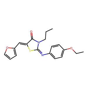 2-[(4-Ethoxyphenyl)imino]-5-(2-furylmethylene)-3-propyl-1,3-thiazolidin-4-one structure