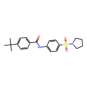 4-tert-butyl-N-[4-(pyrrolidin-1-ylsulfonyl)phenyl]benzamide structure