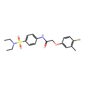 2-(4-bromo-3-methylphenoxy)-N-{4-[(diethylamino)sulfonyl]phenyl}acetamide structure