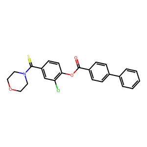 2-Chloro-4-(morpholin-4-ylcarbonothioyl)phenyl biphenyl-4-carboxylate structure