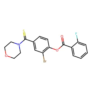 2-Bromo-4-(morpholin-4-ylcarbonothioyl)phenyl 2-fluorobenzoate structure