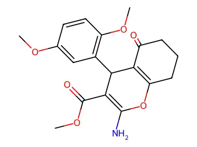 methyl 2-amino-4-(2,5-dimethoxyphenyl)-5-oxo-5,6,7,8-tetrahydro-4H-chromene-3-carboxylate structure