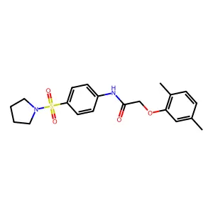 2-(2,5-dimethylphenoxy)-N-(4-pyrrolidin-1-ylsulfonylphenyl)acetamide structure