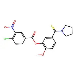 2-Methoxy-5-(pyrrolidin-1-ylcarbonothioyl)phenyl 4-chloro-3-nitrobenzoate structure