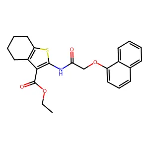 ET 2-(((1-Naphthyloxy)AC)amino)4,5,6,7-tetrahydro-1-benzothiophene-3-carboxylate structure