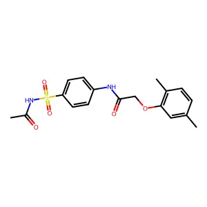 N-[4-(acetylsulfamoyl)phenyl]-2-(2,5-dimethylphenoxy)acetamide structure