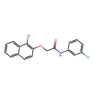 2-[(1-bromo-2-naphthyl)oxy]-N-(3-chlorophenyl)acetamide structure