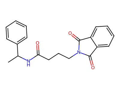4-(1,3-dioxoisoindol-2-yl)-N-(1-phenylethyl)butanamide structure