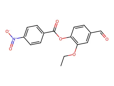 2-Ethoxy-4-formylphenyl 4-nitrobenzoate structure