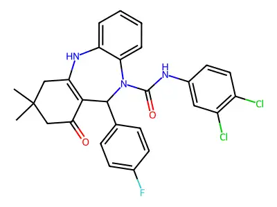 C28H24Cl2FN3O2 structure