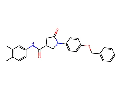 N-(3,4-dimethylphenyl)-5-oxo-1-(4-phenylmethoxyphenyl)pyrrolidine-3-carboxamide structure