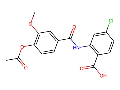 2-({[4-(Acetyloxy)-3-methoxyphenyl]carbonyl}amino)-4-chlorobenzoic acid structure