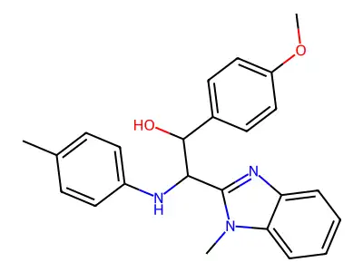 1-(4-Methoxyphenyl)-2-(4-methylanilino)-2-(1-methylbenzimidazol-2-yl)ethanol structure
