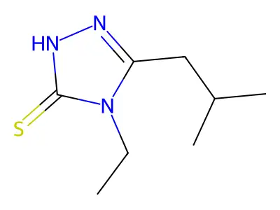 4-ethyl-3-(2-methylpropyl)-1H-1,2,4-triazole-5-thione structure