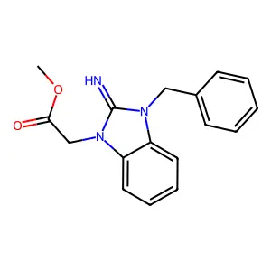methyl (3-benzyl-2-imino-2,3-dihydro-1H-benzimidazol-1-yl)acetate structure
