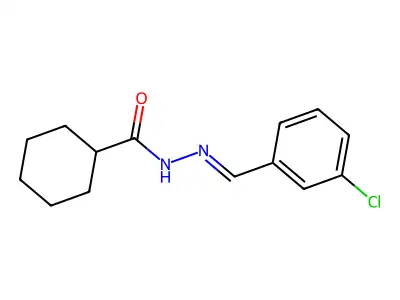 N-[(3-chlorophenyl)methylideneamino]cyclohexanecarboxamide structure
