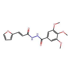 N'-[3-(2-furyl)acryloyl]-3,4,5-trimethoxybenzohydrazide structure