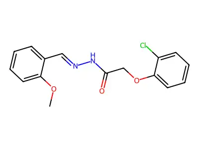 2-(2-chlorophenoxy)-N-[(2-methoxyphenyl)methylideneamino]acetamide structure