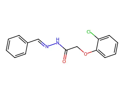 N-(benzylideneamino)-2-(2-chlorophenoxy)acetamide structure