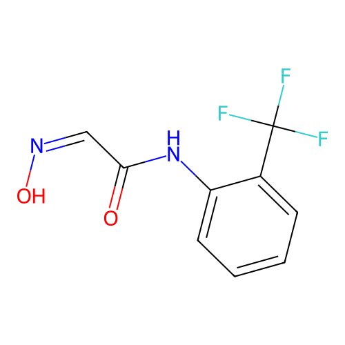 (2Z)-2-hydroxyimino-N-[2-(trifluoromethyl)phenyl]acetamide structure