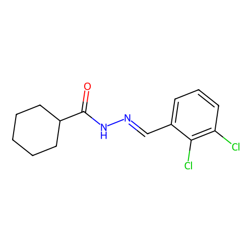 N-[(2,3-dichlorophenyl)methylideneamino]cyclohexanecarboxamide structure