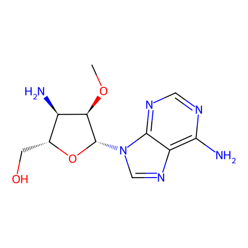 Adenosine, 3'-amino-3'-deoxy-2'-O-methyl- structure